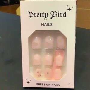 NEW French Manicure With Faded Hearts - New Press On Nails